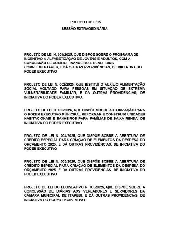 Em Primeira Sessão extraordinária Câmara aprovam 6 projetos que irão beneficiar a população Itapebiense. 5 1738943166912 98a8c7ff 1f11 4608 8b59 efe27737cea1 1 1