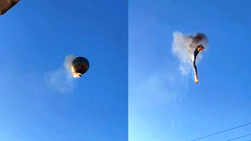 Balão pega fogo no ar, cai e deixa mortos em Santa Catarina -Assista Vídeo 1 01 13