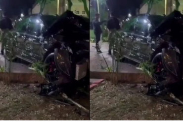 Acidente com carro de luxo destrói estrutura de praça no Sul da Bahia 26 1 64