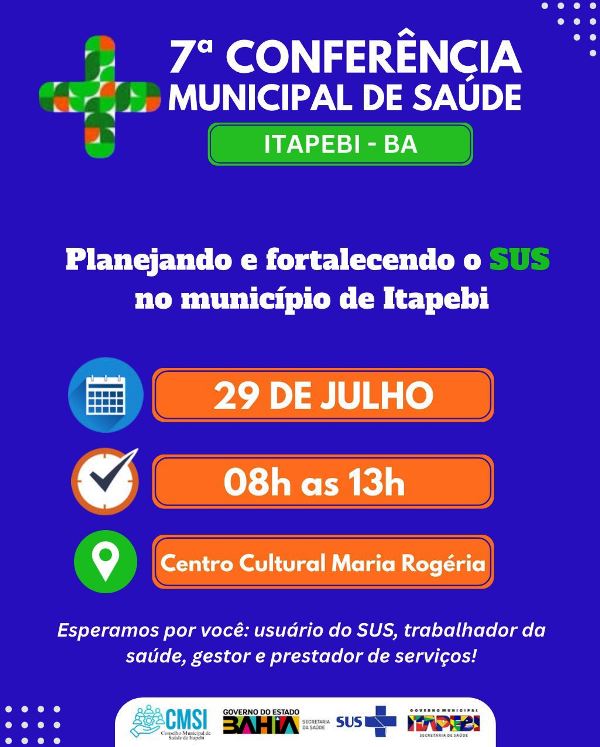 ITAPEBI: 7ª CONFERÊNCIA MUNICIPAL DE SAÚDE SERÁ REALIZADA EM 29 DE JULHO 1 Imagem do WhatsApp de 2025 07 16 as 08.17.24 15c5a787