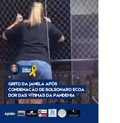 Mulher que perdeu pai na pandemia do Covid-19 grita da janela após condenação de Bolsonaro 4 1 49