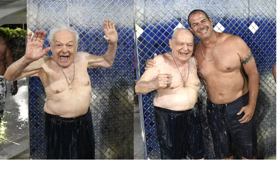 Aos 92 anos, ator Othon Bastos retorna à Bahia e aproveita banho de águas termais ao lado do filho 1 01 5