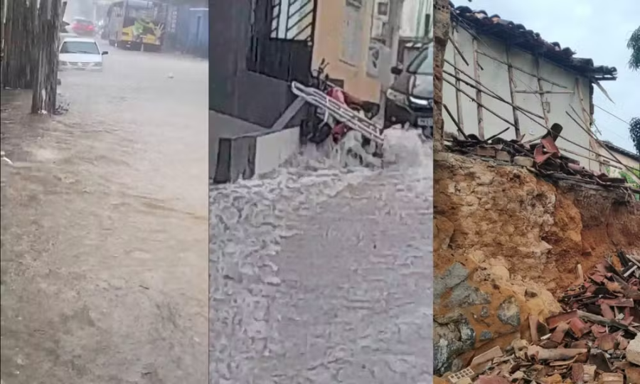 Temporal no Sul da Bahia: Casa desaba e famílias ficam desalojadas após forte chuva. 1 1 32