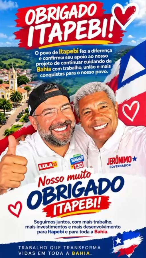 Prefeito Isan Botelho comemora vitória de Jerônimo Rodrigues e do "Time de Lula" nas Eleições 2026 em Itapebi 1 16